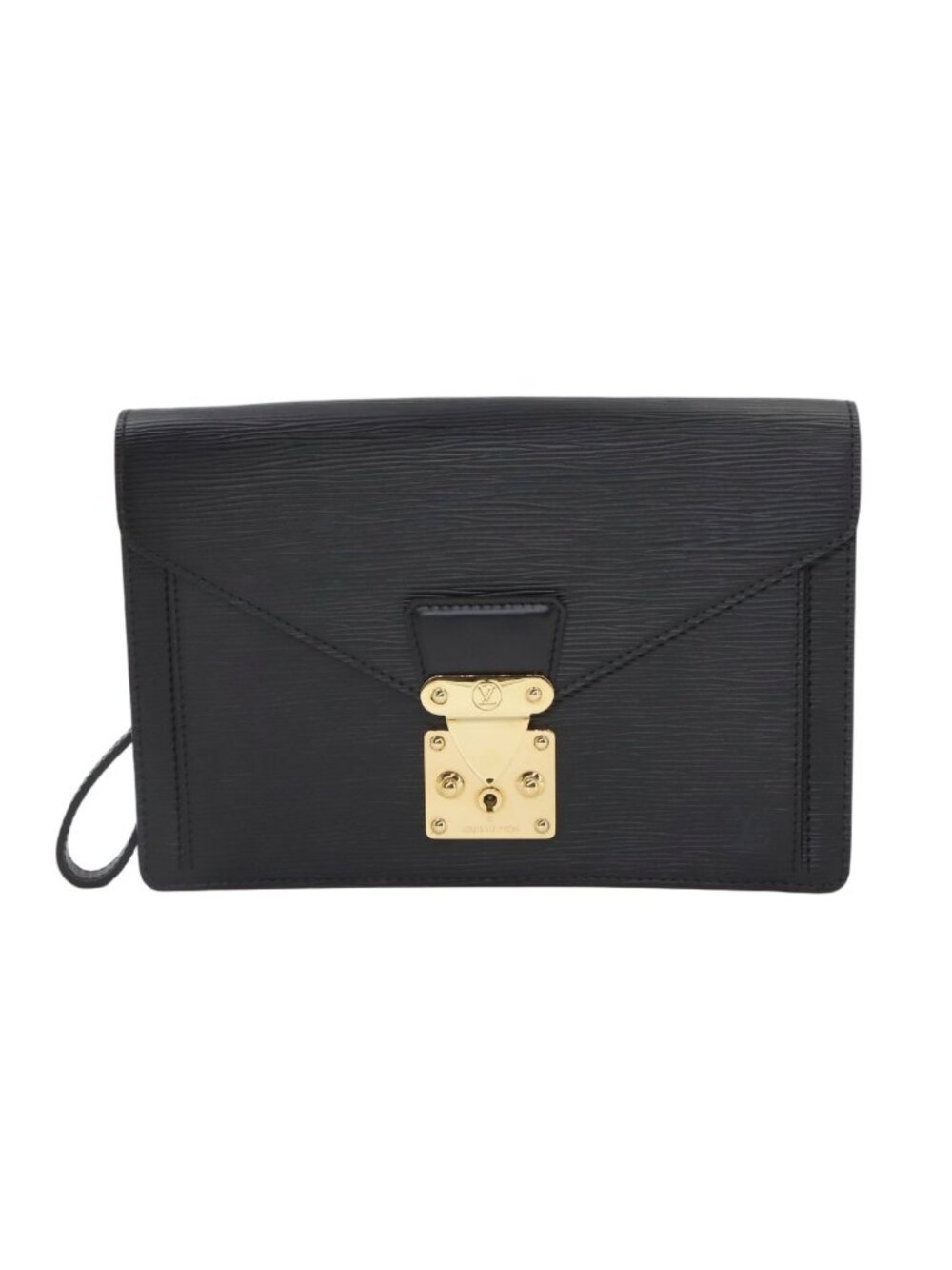 Louis Vuitton Epi Pochette Sellier Dragonne Clutch Leather Noir